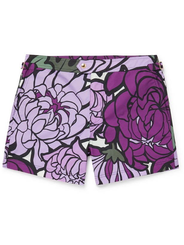 Photo: TOM FORD - Mid-Length Floral-Print Swim Shorts - Purple - 44