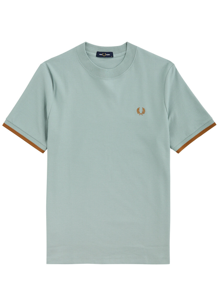 Fred Perry Logo-embroidered Cotton T-shirt Blue