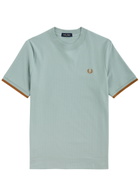 Fred Perry Logo-embroidered Cotton T-shirt Blue