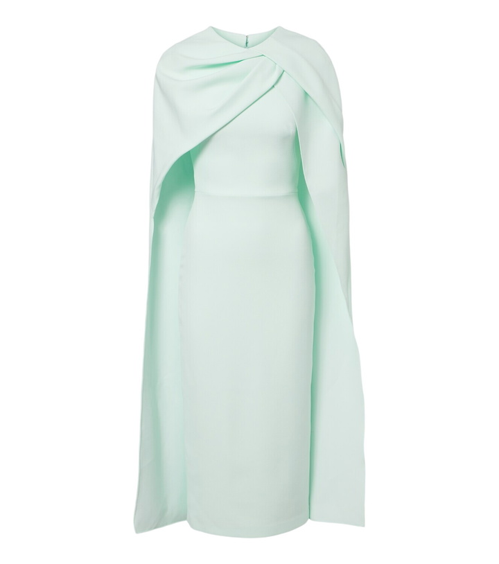 Photo: Safiyaa Oria caped crêpe midi dress