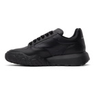 Alexander McQueen Black Perforated Court Trainer Sneakers