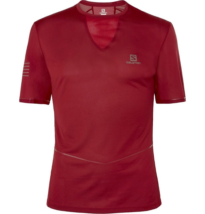 Photo: Salomon - Sense Ultra Slim-Fit Jersey T-Shirt - Burgundy