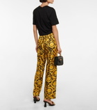 Versace - Barocco high-rise silk pants