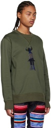 Junya Watanabe Green Comme des Garçons Edition Patch Sweatshirt