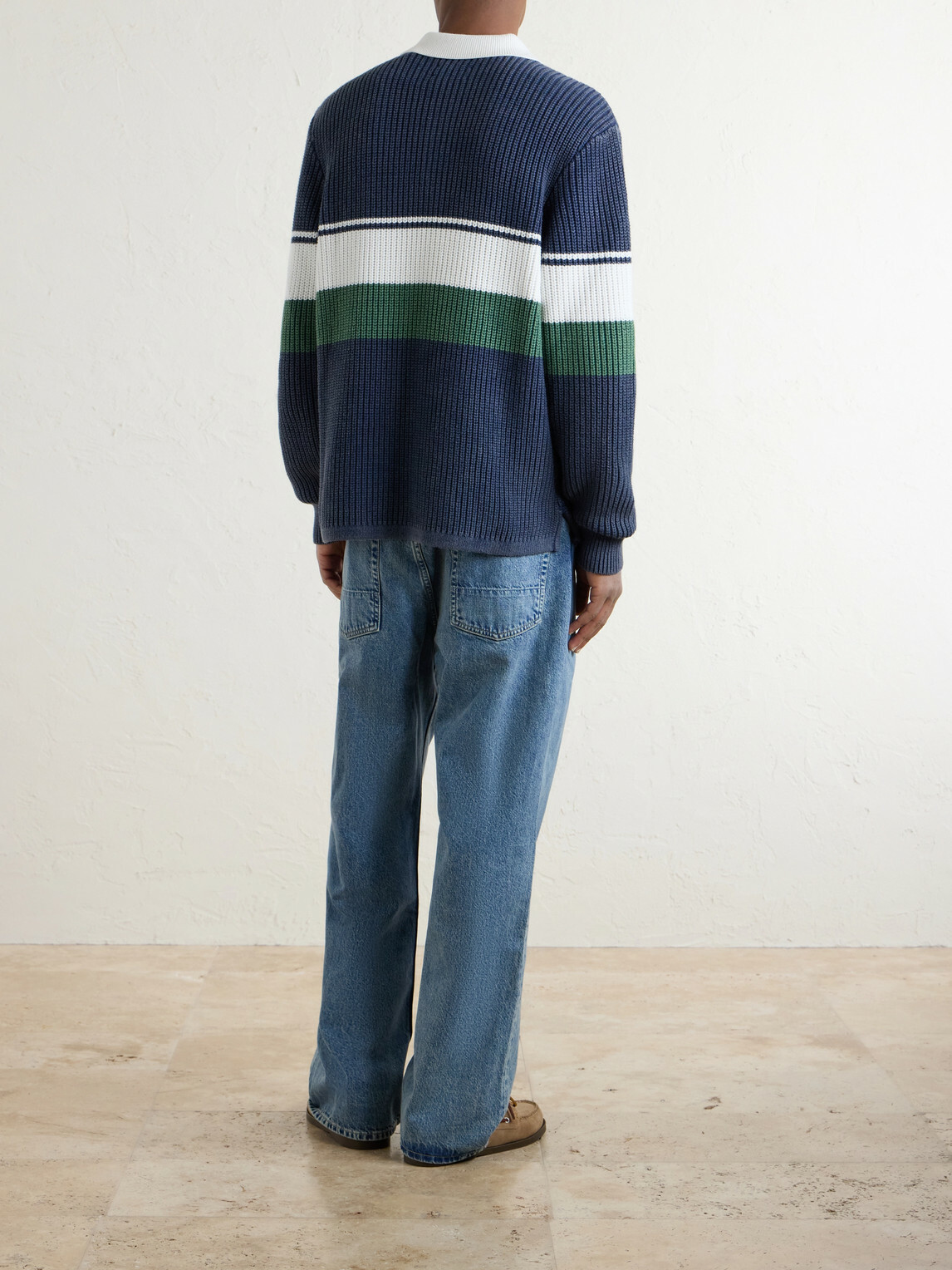 Aimé Leon Dore - Knitted Cotton Rugby Polo Sweater - Blue