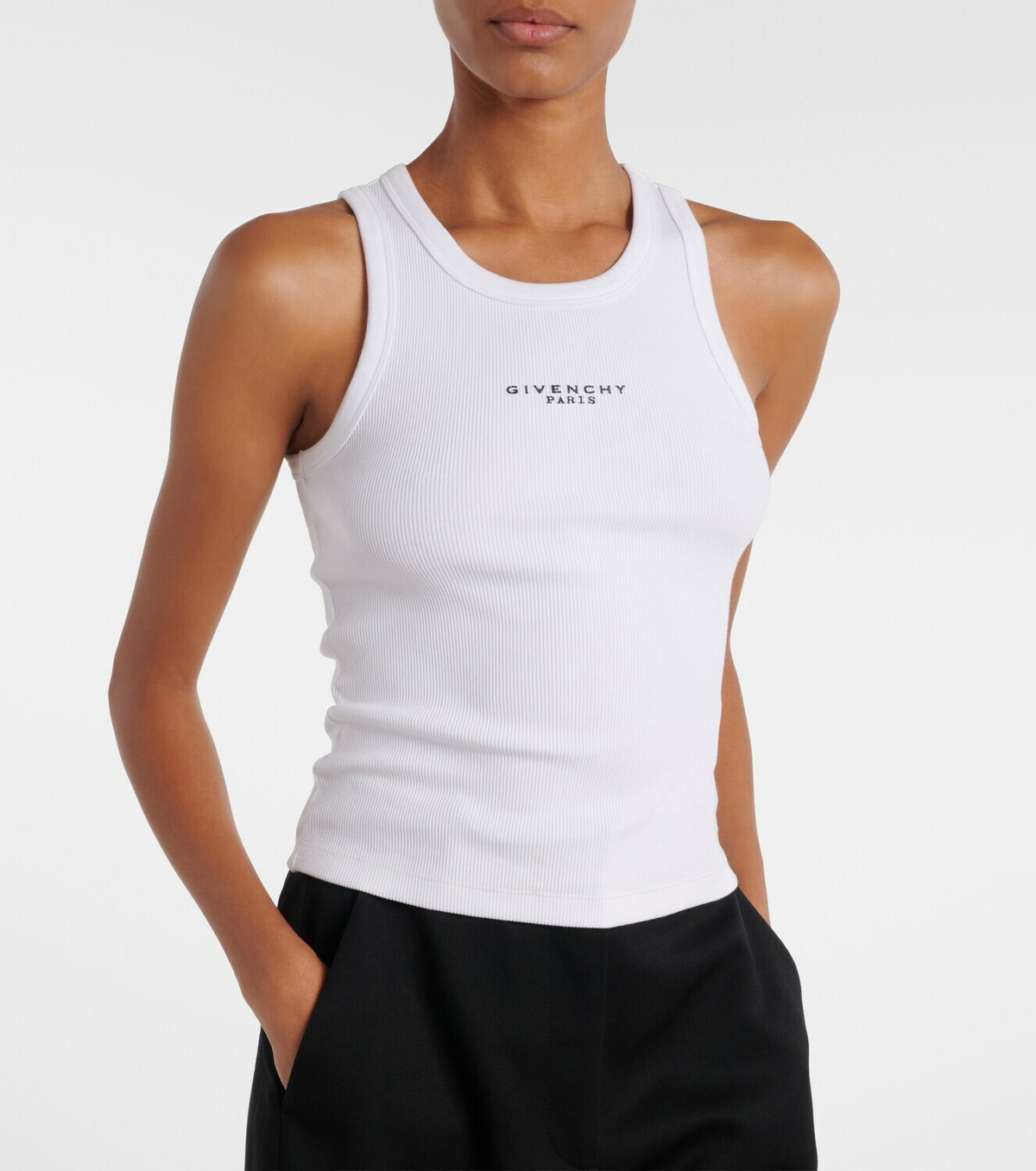 Givenchy Logo ribbed-knit cotton jersey tank top