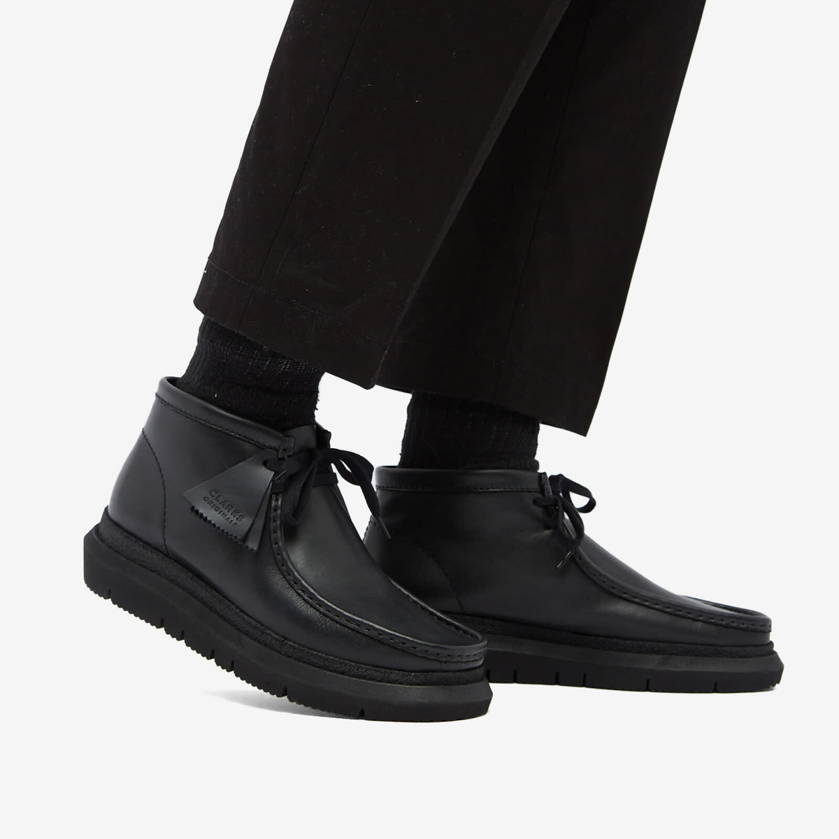 Sacai Men's x Clarks Originals Hybrid Wallabee in Black