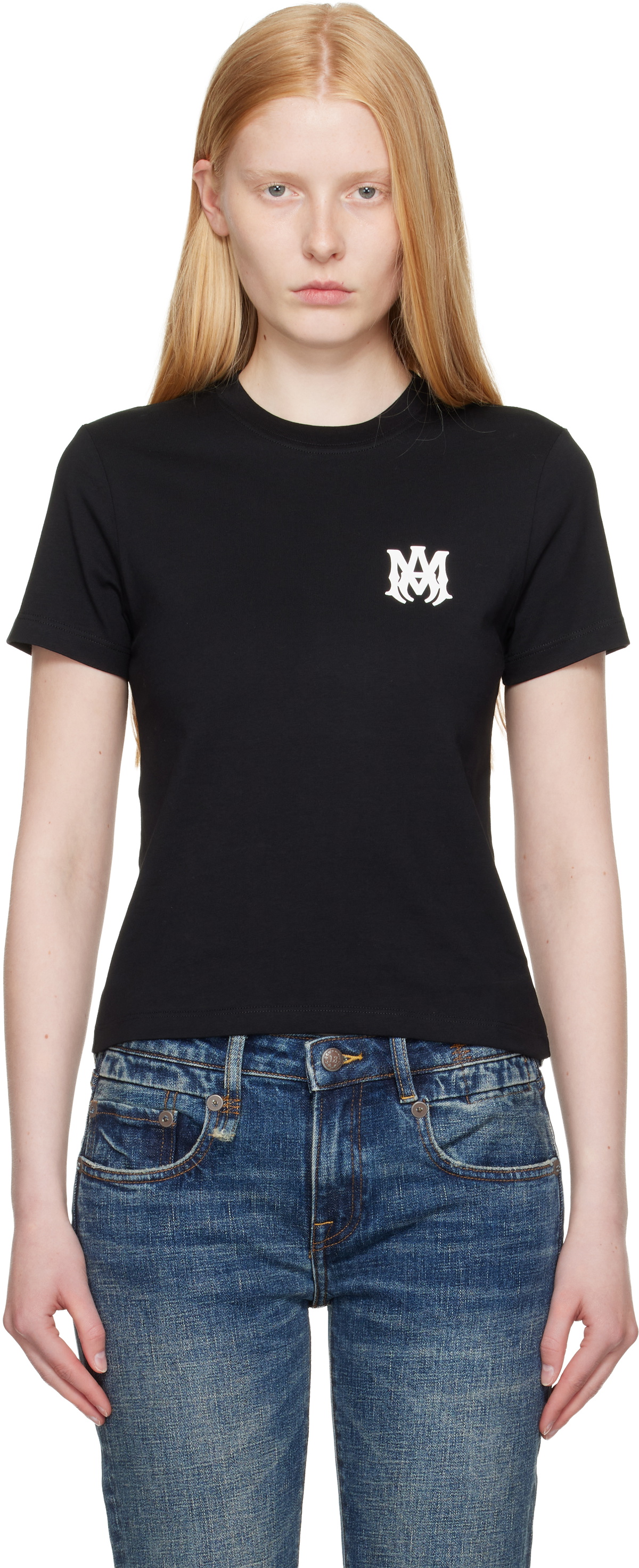 AMIRI Women's Core Logo T-Shirt in Olive Green Amiri