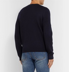 A.P.C. - Bluestack Canvas-Trimmed Ribbed Merino Wool Sweater - Navy