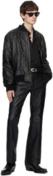 Ernest W. Baker Black Quilted Leather Jacket