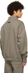 Essentials Taupe Pullover Mock Neck Sweatshirt