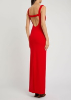 Solace London Imogen Open-back Crepe Maxi Dress Red