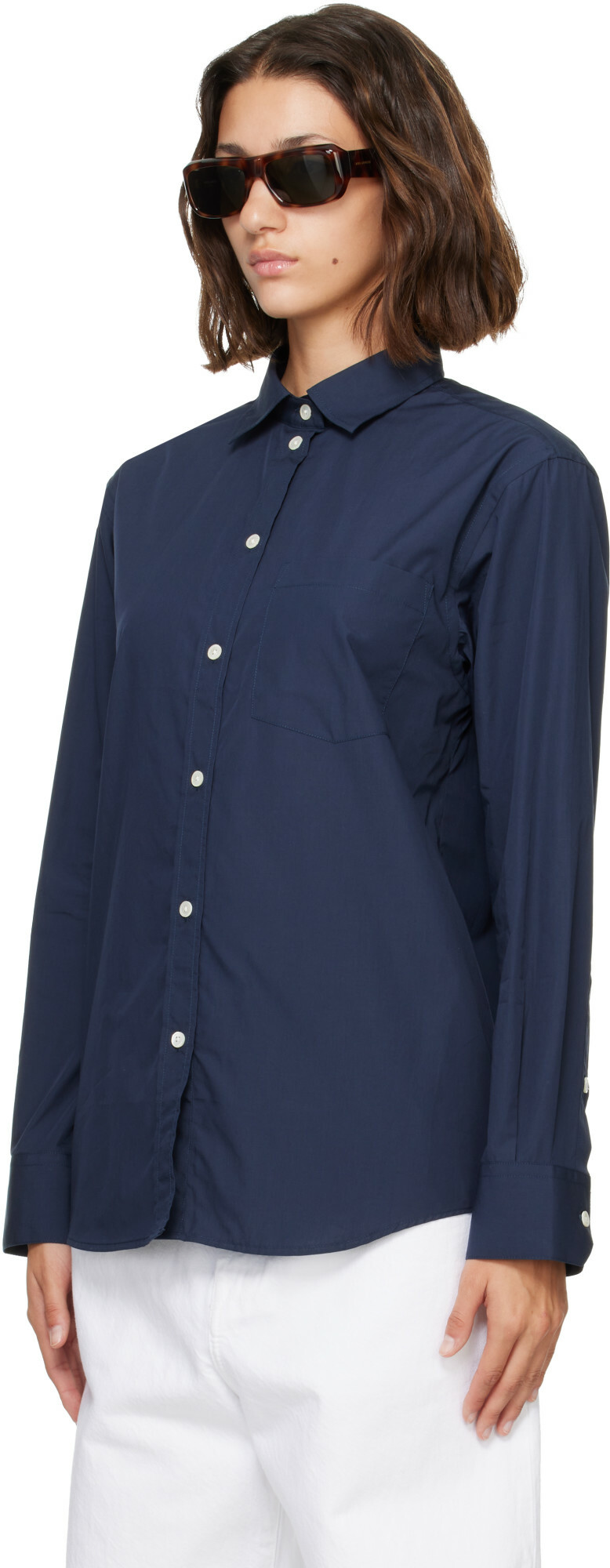 Róhe Navy Classic Fit Shirt
