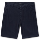 Theory - Zaine Garment-Washed Cotton-Blend Twill Shorts - Midnight blue