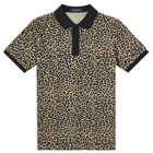 Fred Perry Men's Leopard Print Polo Shirt in Warm Grey