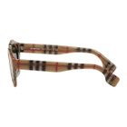 Burberry Beige Vintage Check Round Frame Sunglasses