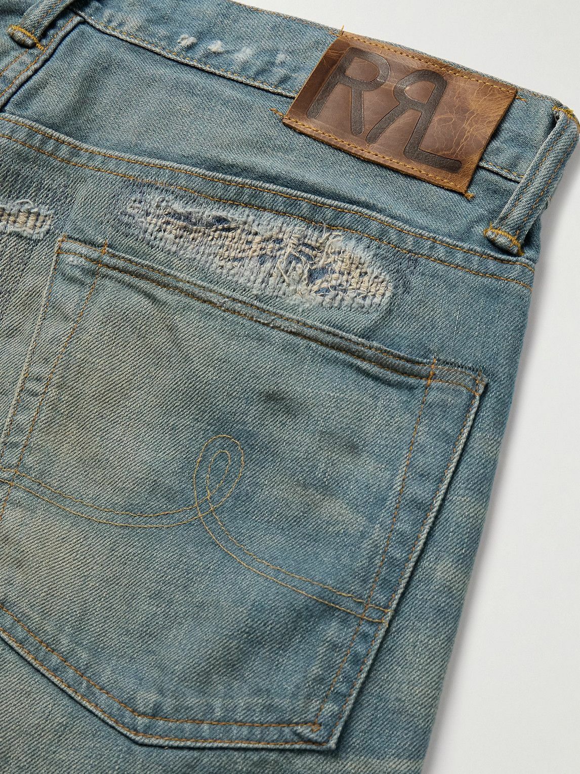 RRL - Straight-Leg Indigo-Dyed Distressed Selvedge Jeans