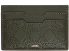 AMIRI Khaki 'MA' Quad Leather Card Holder