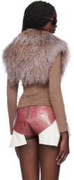 KNWLS Brown Shiv Shearling Denim Jacket