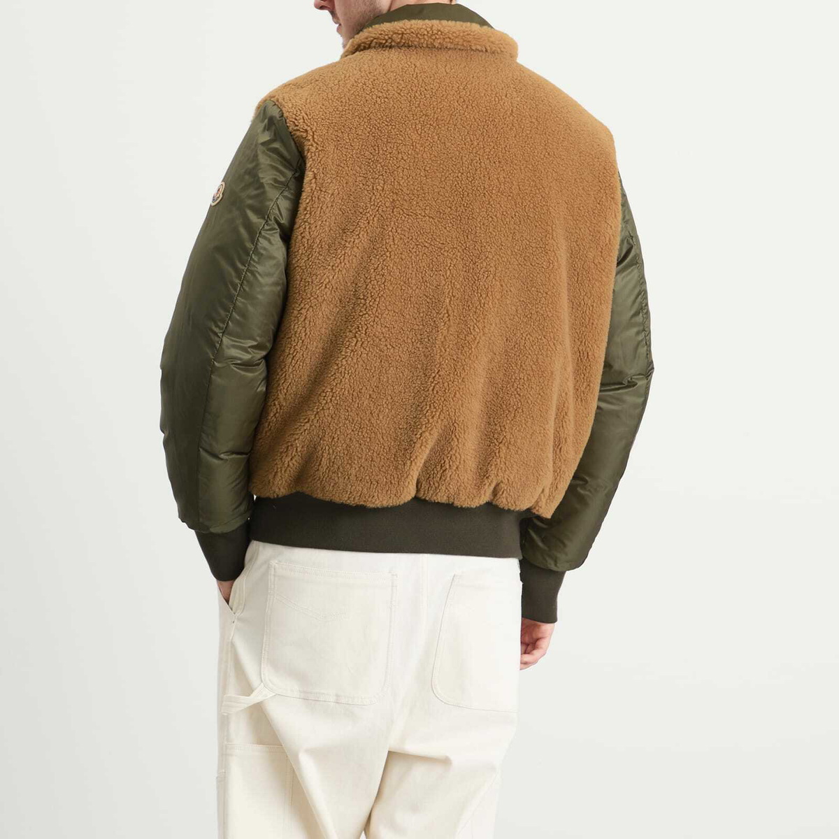 Moncler Men's Maulevrier Bomber Reversible Teddy Jacket in Green