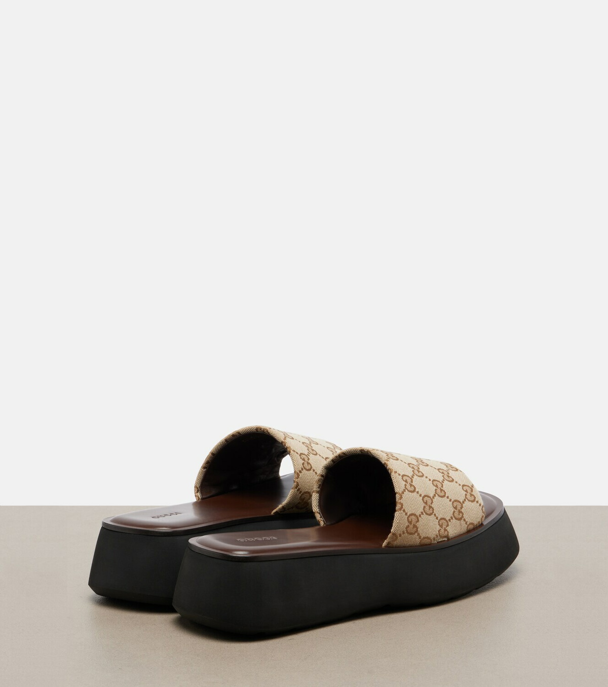 Gucci GG canvas platform slides