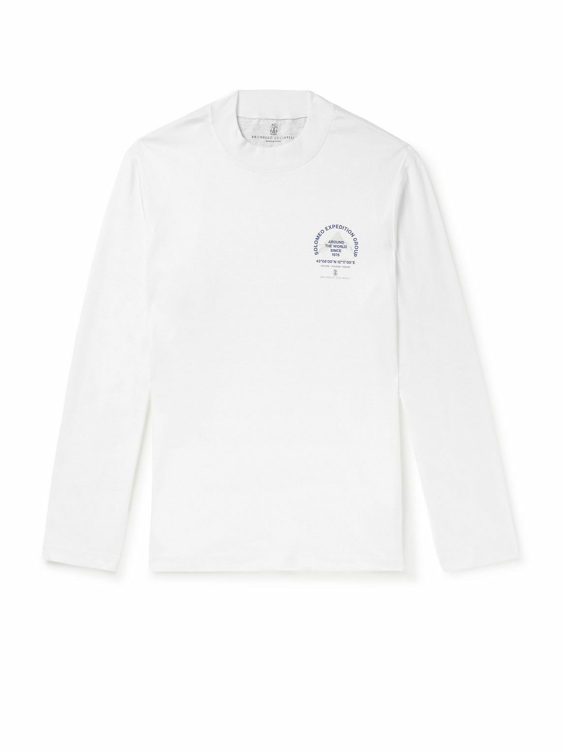 Brunello Cucinelli - Slim-Fit Logo-Print Cotton-Jersey T-Shirt - White