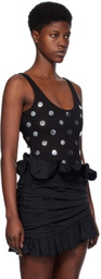 AREA Black Polka Dot Bodysuit