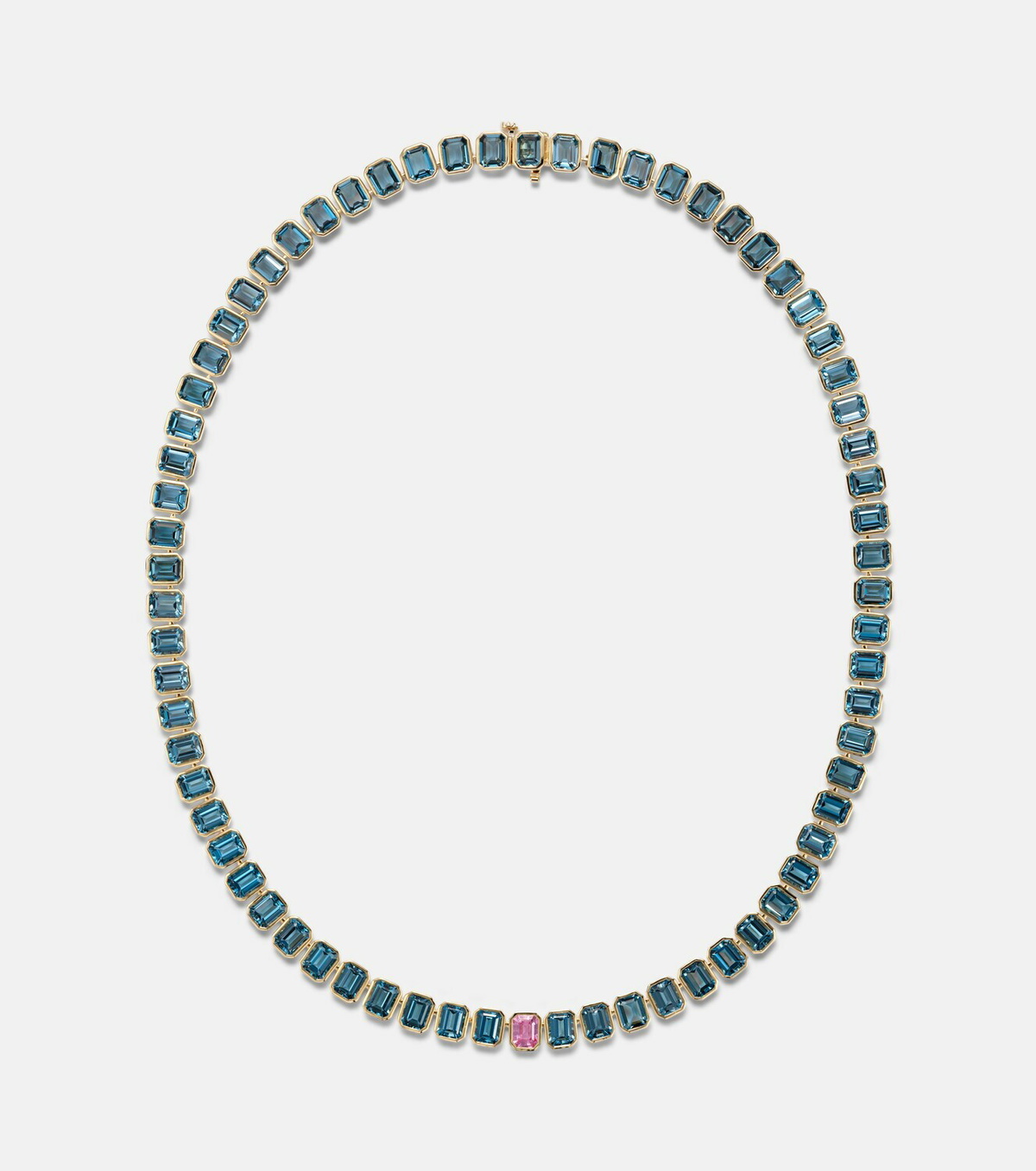 Bucherer Fine Jewellery 18kt gold (750/1000) necklace with sapphire and topaz