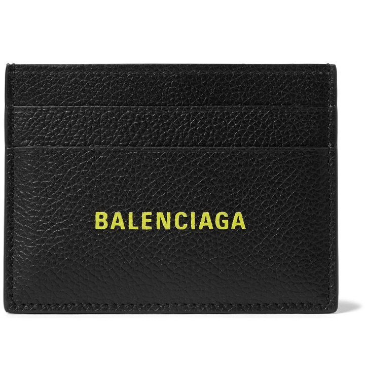 Photo: Balenciaga - Logo-Print Full-Grain Leather Cardholder - Black