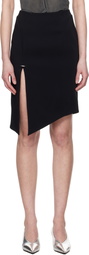 Mugler Black Asymmetrical Pierced Midi Skirt