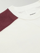 Isabel Marant - Logo-Flocked Striped Cotton-Blend Jersey Sweatshirt - White