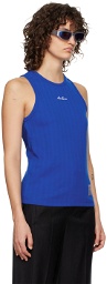 ADER error Blue Embroidered Tank Top