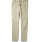 Hartford - Tanker Slim-Fit Tapered Pleated Cotton Drawstring Trousers - Neutrals