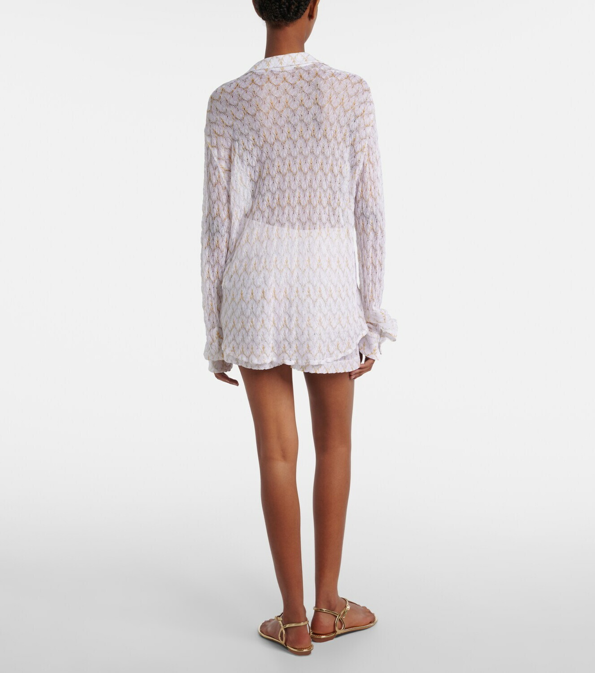 Missoni Open-knit lamé shorts