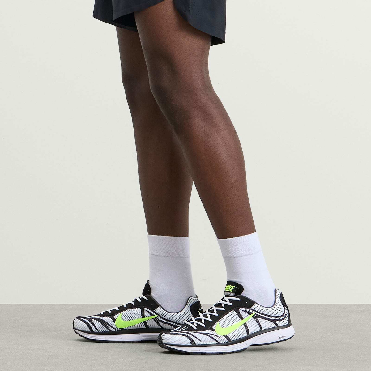 Nike Zoom Streak 3 Sneaker in White/Volt/Flat Pewter/Black