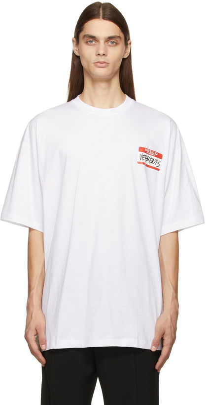 Photo: VETEMENTS White 'My Name Is' T-Shirt