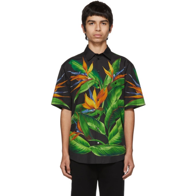 Photo: Dolce and Gabbana Black Bird Of Paradise Hawaiian Shirt