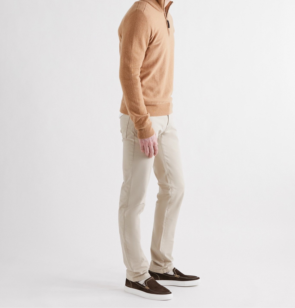 Brioni Suede Slip-On Sneakers, Brown Men main image 4