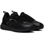 Hugo Black Printed-Logo Sneakers