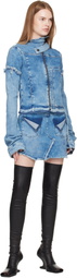 Ottolinger Blue Reversed Denim Miniskirt