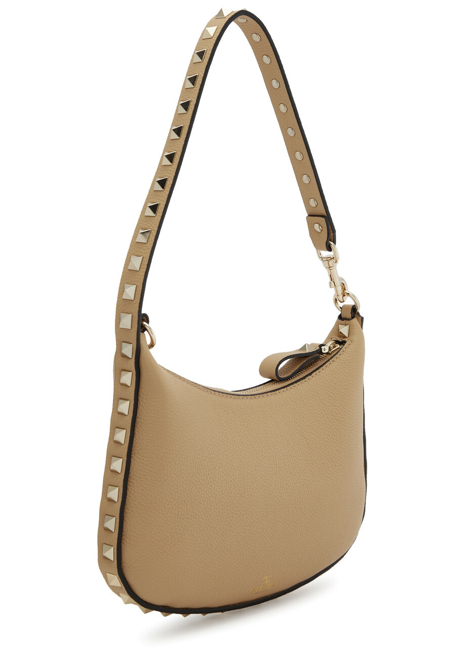 Valentino Garavani Rockstud Mini Leather Hobo bag - Beige