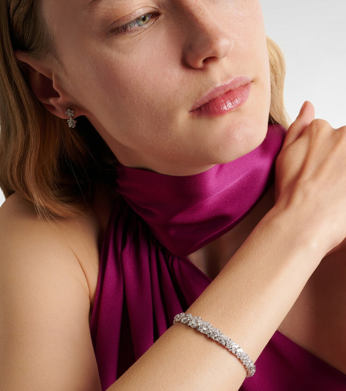 Yeprem Y-Couture 18kt white gold bangle with diamonds
