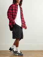 Off-White - Logo-Embroidered Padded Checked Cotton-Flannel Overshirt - Red