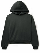 Acne Studios - Franziska Garment-Dyed Distressed Logo-Print Cotton-Blend Jersey Hoodie - Black