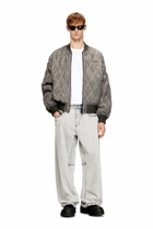 Diesel Padded argyle-quilted bomber jacket - Jackets Mens in Grey