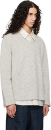 Lady White Co. Gray V-Neck Snap Sweater