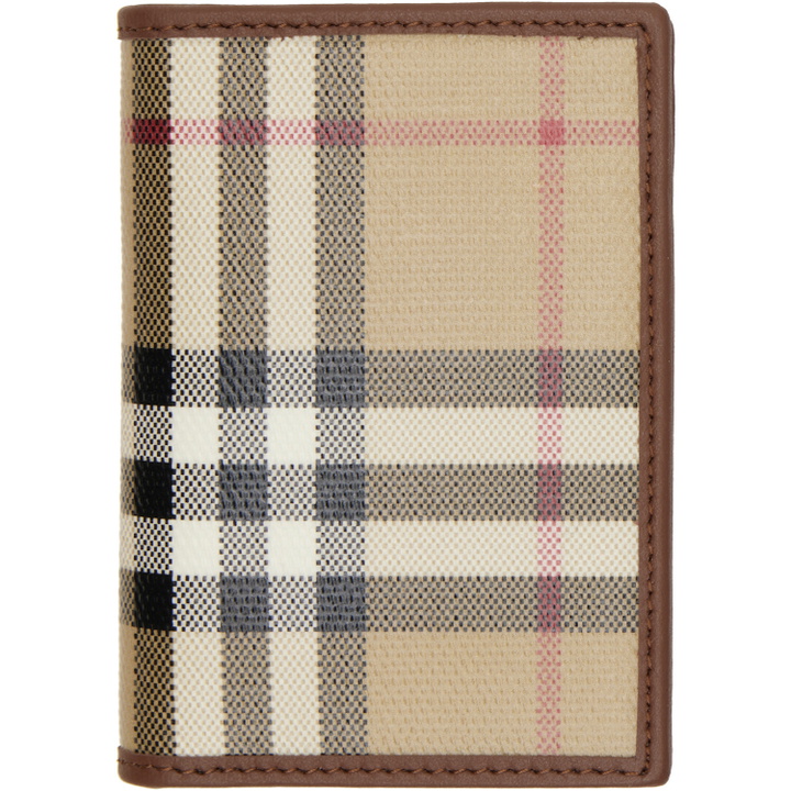 Photo: Burberry Beige Check Folding Card Holder