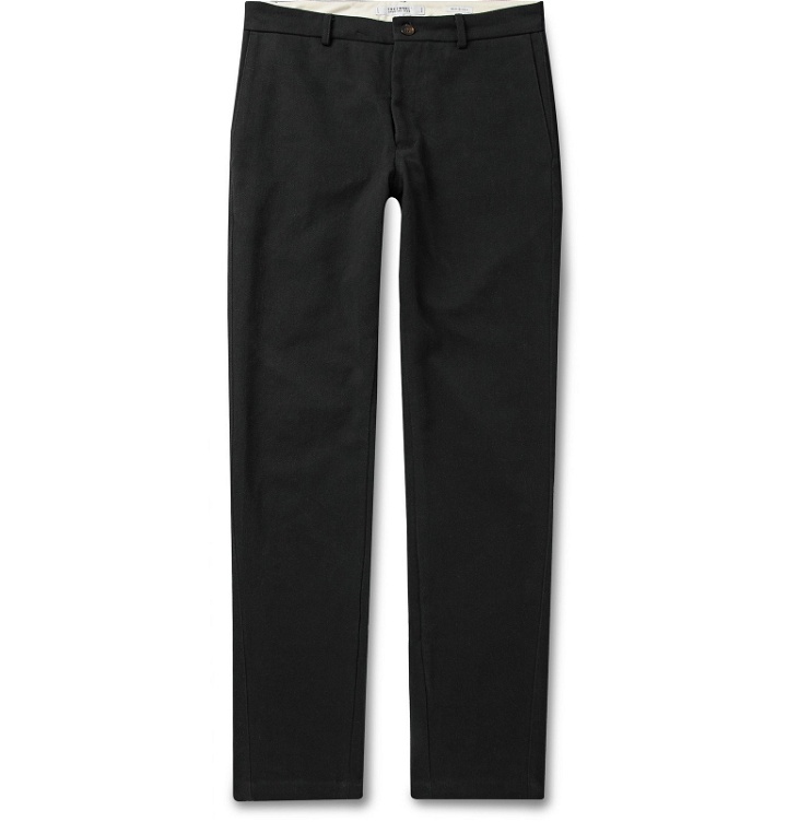 Photo: Freemans Sporting Club - Slim-Fit Brushed Cotton-Twill Trousers - Black