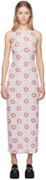 Eckhaus Latta White & Red Duet Maxi Dress