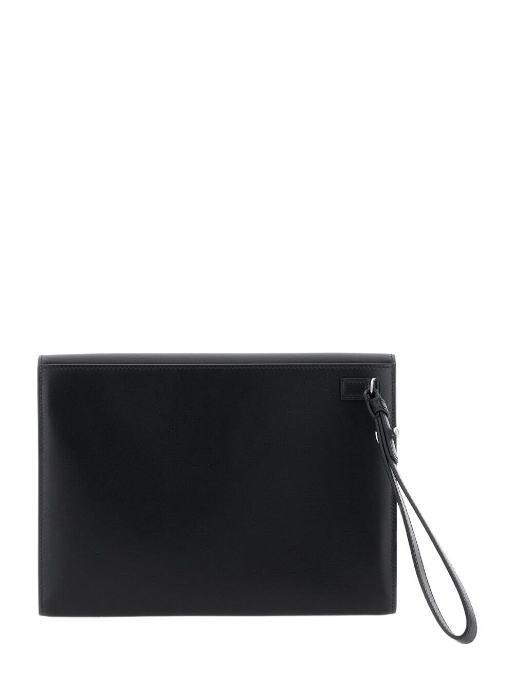 Ferragamo florence Black Clutch Wiht Envelope Design And Strap In Leather Man